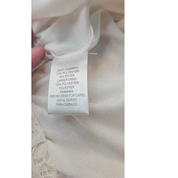 Womens misses Small S dress size 6 lined White summer sleeveless lace - Picture 4 of 8